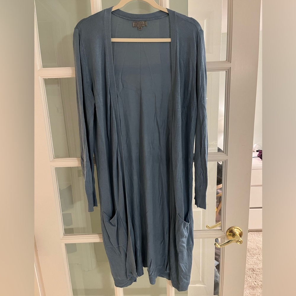 Joseph A. Light Blue Cardigan Duster